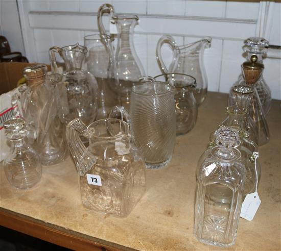 Collection of glass jugs, decanters and carafes (14)